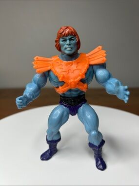 Vintage 1981 MOTU He-Man Faker Soft Head Taiwan Mattel Orange Armor